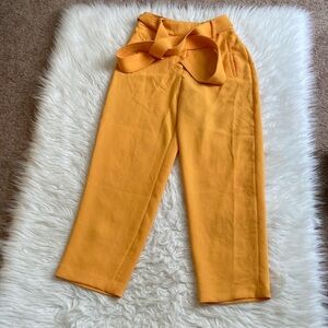 Aritzia Wilfred Tangerine Tie High Waisted Pants Size 0 with Pockets